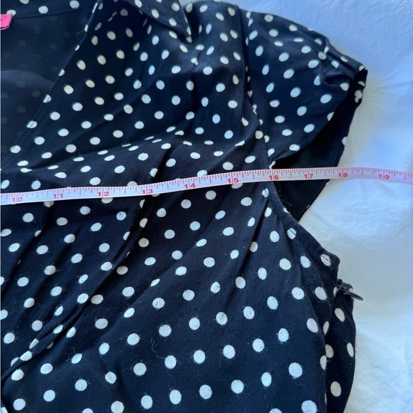 Betsey Johnson Black and White Polka Dot A Line Swing Dress - Picture 7 of 8